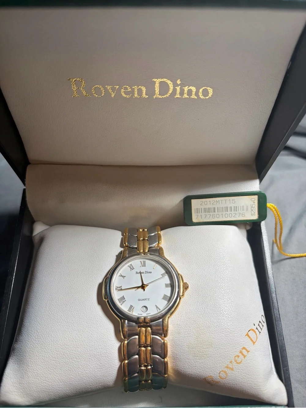 Vintage Men’s Roven Dino Gold & Silver Two-Tone Quartz Watch